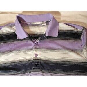 XL Cutter & Buck Polo Shirt Men Large CB Dry Tec Lavender  Wicking Breathable